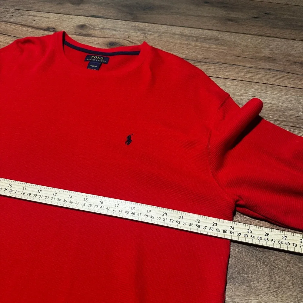 Polo Ralph Lauren Red‎ Waffle Knit Thermal Long Sleeve Shirt Mens 2XL